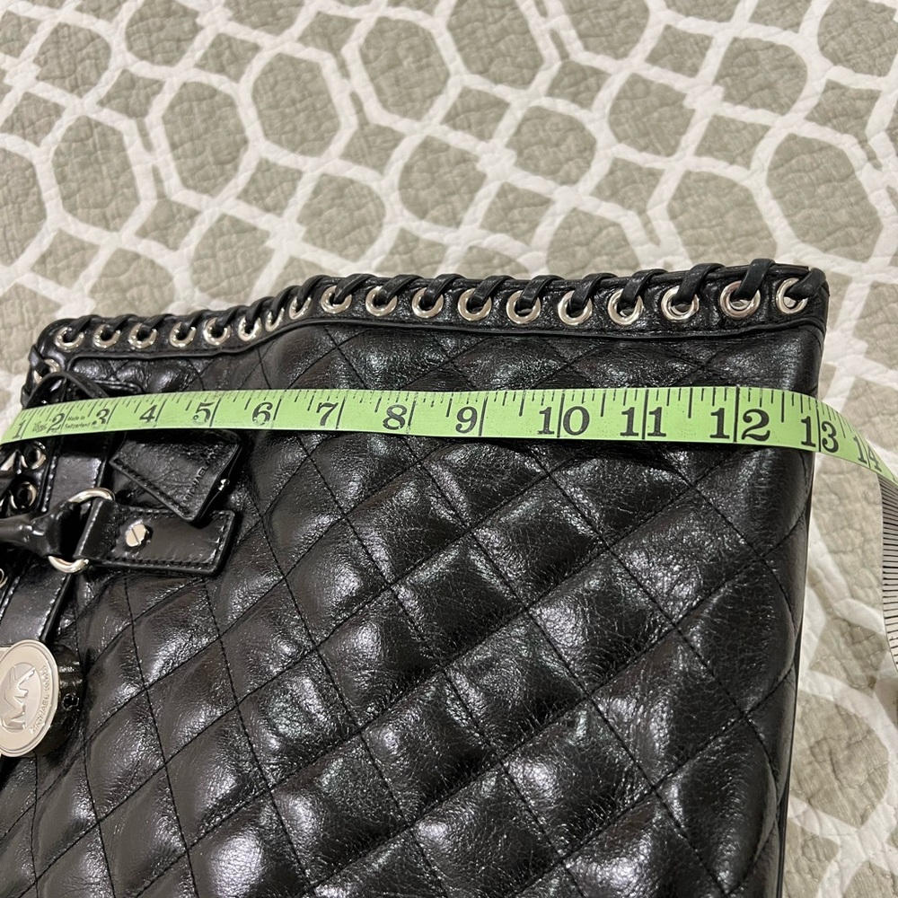 Michael Kors Black Quilted Shoulder Bag with Silver Accents - Picture 8 of 9
